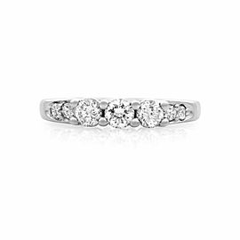 Rachel Koen 14K White Gold Three Stone Engagement Ring 0.55cts Size 8.25