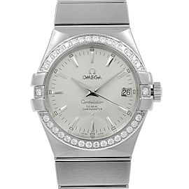 Omega Constellation Steel Diamond Silver Dial Ladies Watch 123.15.35.20.02.001
