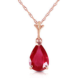 1.75 CTW 14K Solid Rose Gold Cultured Pearll Ruby Necklace