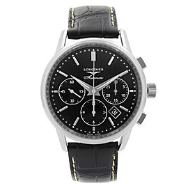 Longines Heritage Collection Steel Chronograph Black Dial Mens Watch