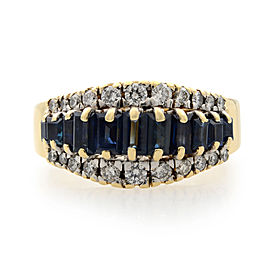 Rachel Koen 14K Yellow Gold Sapphire & Diamond Cocktail Ring