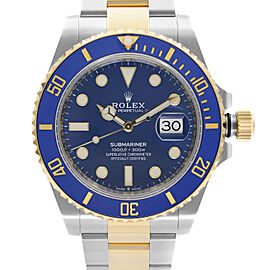 Rolex Submariner 41mm 18K Yellow Gold Steel Blue Dial Automatic Watch