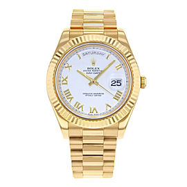 Rolex Day Date II President 41mm 18K Yellow Gold Roman White Dial Watch