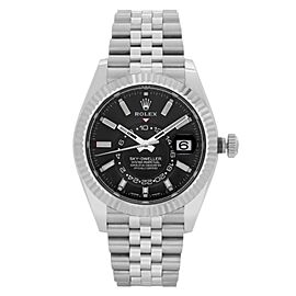 Rolex SKY-Dweller 42mm Stainless Steel Black Dial Automatic Mens Watch