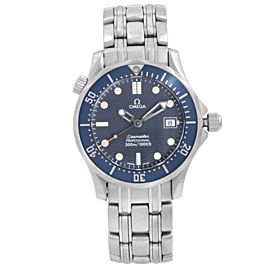 Omega Seamaster 36mm Stainless Steel Blue Dial Quartz Mens Watch 2561.80.00