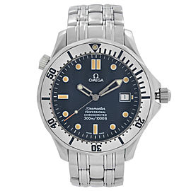 Omega Seamaster Diver 300m 41mm Steel Blue Wave Dial Automatic Watch
