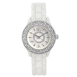 Christian Dior VIII MOP Hi Tech Ceramic Diamond Quartz Ladies Watch