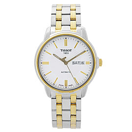 Tissot T-Classic 40mm Two Tone Steel White Automatic Watch