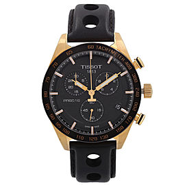 Tissot PRS 516 42mm Steel Leather Black Dial Quartz Watch
