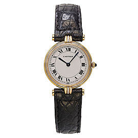 Cartier Vendome Tri-Color 18k Gold White Dial Quartz Women Watch