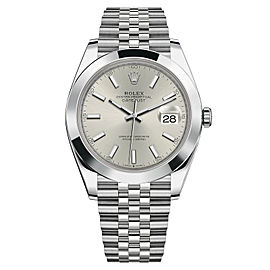 Rolex Datejust 41 Steel Silver Index Dial Smooth Jubilee Automatic Watch
