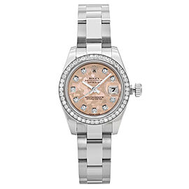 Rolex Datejust 26mm Steel Pink Gold Crystal Diamond Dial Ladies Watch