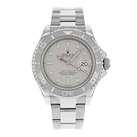 Rolex Yacht-Master 40mm Steel Platinum Bezel Gray Dial Automatic Watch