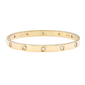 Cartier Love 10 Diamonds Bracelet 18K Yellow Gold Size 19