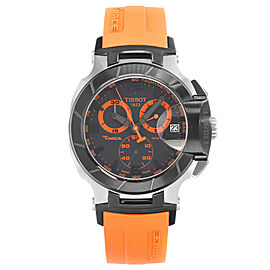 Tissot T-Race Steel Black Dial Orange Strap Quartz Mens Watch