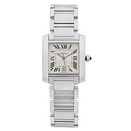 Cartier Tank Francaise 2302 Stainless Steel Silver Dial Automatic Watch
