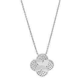Rachel Koen 1.76Cttw Pave Set Round Cut Diamond Flower Pendant Necklace