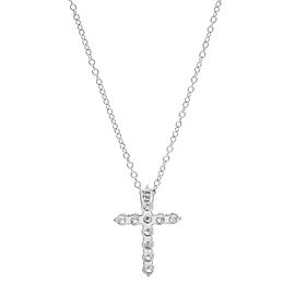 1.01Cttw Rachel Koen Round Cut Diamond Cross Pendant Necklace