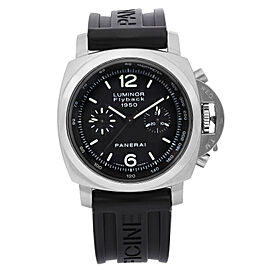 Panerai Luminor 1950 Flyback 44mm Steel Black Dial Mens Automatic Watch