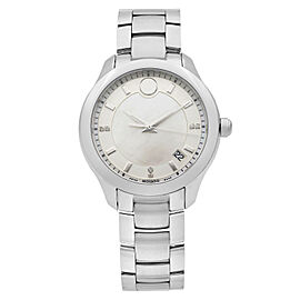 Movado Bellina 36mm Stainless Steel White MOP Dial Quartz Ladies Watch
