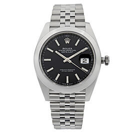 Rolex Datejust Jubilee Stainless Steel Black Dial Automatic Mens Watch
