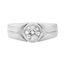 Rachel Koen 0.75Cttw Bezel Round Cut Diamond Engagement Ring Platinum Size 5.75
