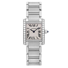 Cartier Tank Francaise Steel Diamond Silver Dial Quartz Ladies Watch