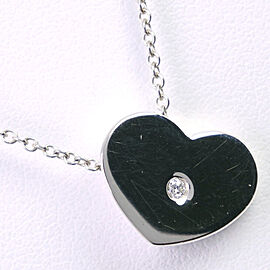 TIFFANY & Co 925 Silver diamond heart Necklace LXNK-407