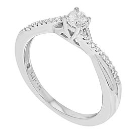 18K White Gold with 0.15cttw Diamonds Twisted Vine Engagement Ring Size 6.5