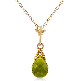 2.5 CTW 14K Solid Gold Ripeness Peridot Necklace