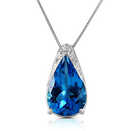 6 CTW 14K Solid White Gold Place To Stand Topaz Necklace