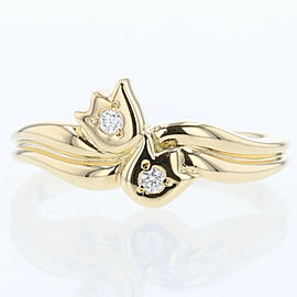 Christian Dior 18k Yellow Gold 2P Diamond Ring LXGBKT-772