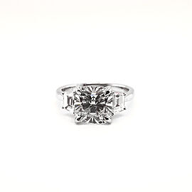 4 Carat Cushion Cut Lab Grown Diamond Engagement Ring. IGI Certified