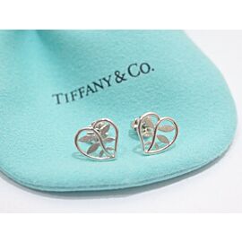Tiffany & Co Sterling Silver Palm Leaf Stud Earrings