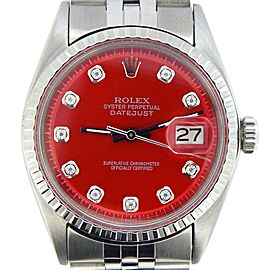 Mens Rolex Stainless Steel Datejust Red Diamond 1603
