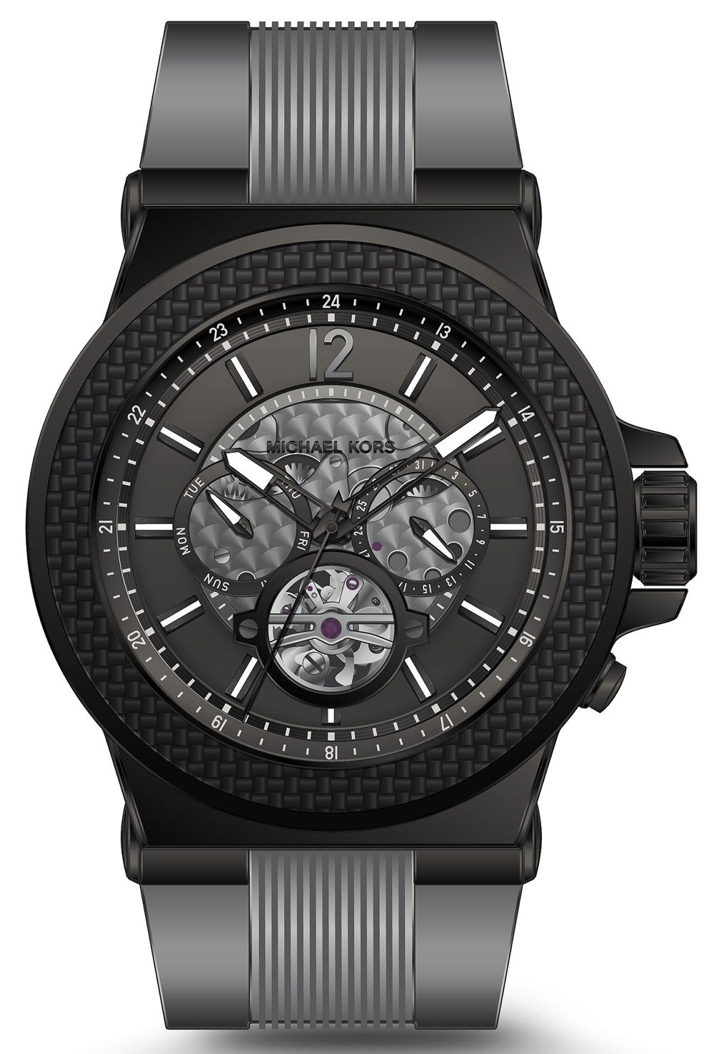Michael Kors MK9026 Dylan Skeleton Dial Silicone Strap Automatic 48mm Mens  Watch | Michael Kors | Buy at TrueFacet