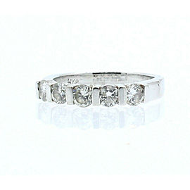 14k White Gold .75ct Diamond Ladies Ring Band Size 5