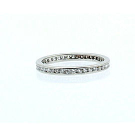 Platinum .60ct Round Diamonds Eternity Ladies Ring Size 5