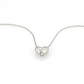 Tiffany & Co. Platinum Diamond Etoile Heart Pendant Necklace