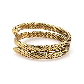 Lovely Ruby &18k Yellow Gold Snake Wrap Bangle Bracelet