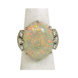 24247Tiffany & Co. Diamonds Platinum 16.49ct Opal Cocktail Ring Box & Appraisal