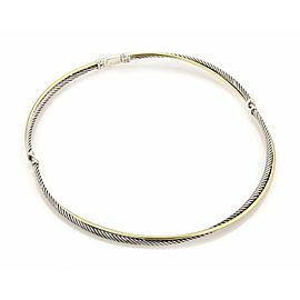 David Yurman 18k Yellow Gold 925 Silver 3 Station Double Row Cable Necklace