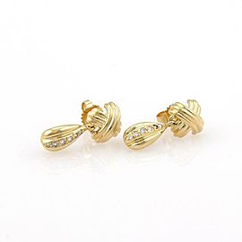 Tiffany & Co. 18K Yellow Gold Diamond Signature X Dangle Drop Earrings