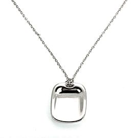 Tiffany & Co. Peretti Platinum Rectangular Concave ID Pendant Necklace