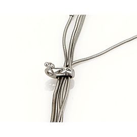 Tiffany & Co. 18k White Gold & Gemstone Multi-Strand Lariat Feather Necklace