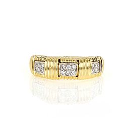 Roberto Coin Appassionata Diamond 18k Gold 6.5mm Wide Band Ring Size 6