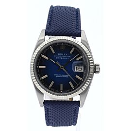 Vintage ROLEX Oyster Perpetual Datejust Blue Vignette Men's Watch