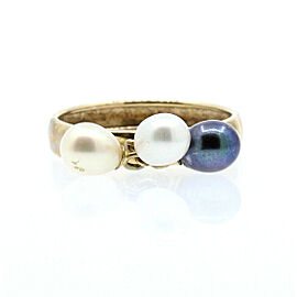 10K YELLOW GOLD LADIES PEARL RING SIZE 9.75