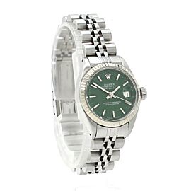ROLEX Oyster Perpetual Datejust Steel 26mm Emerald GREEN Dial Ladies Watch