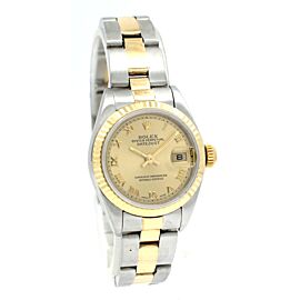 ROLEX Oyster Perpetual Datejust Gold Roman Dial Ladies Watch